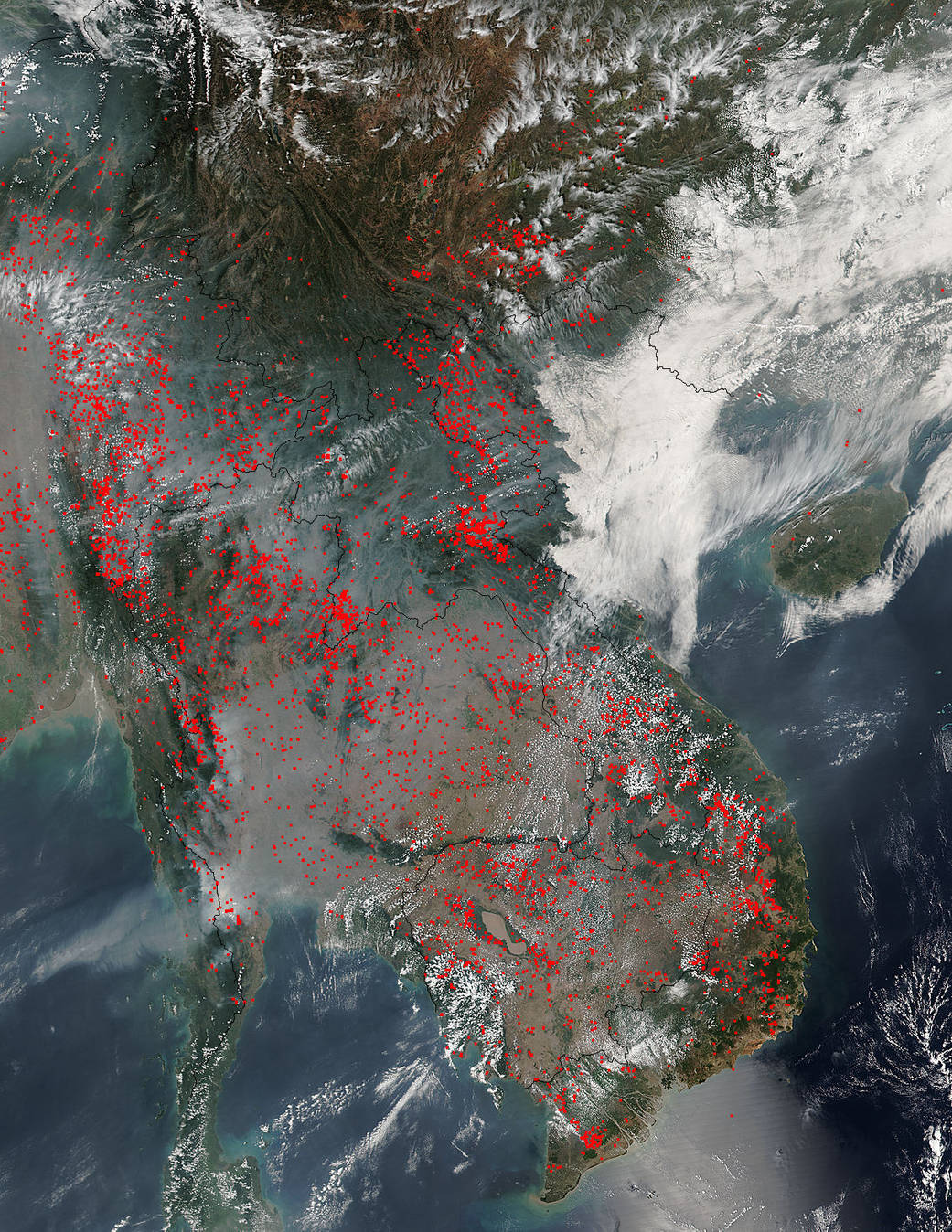 Agricultural fires in Indochina