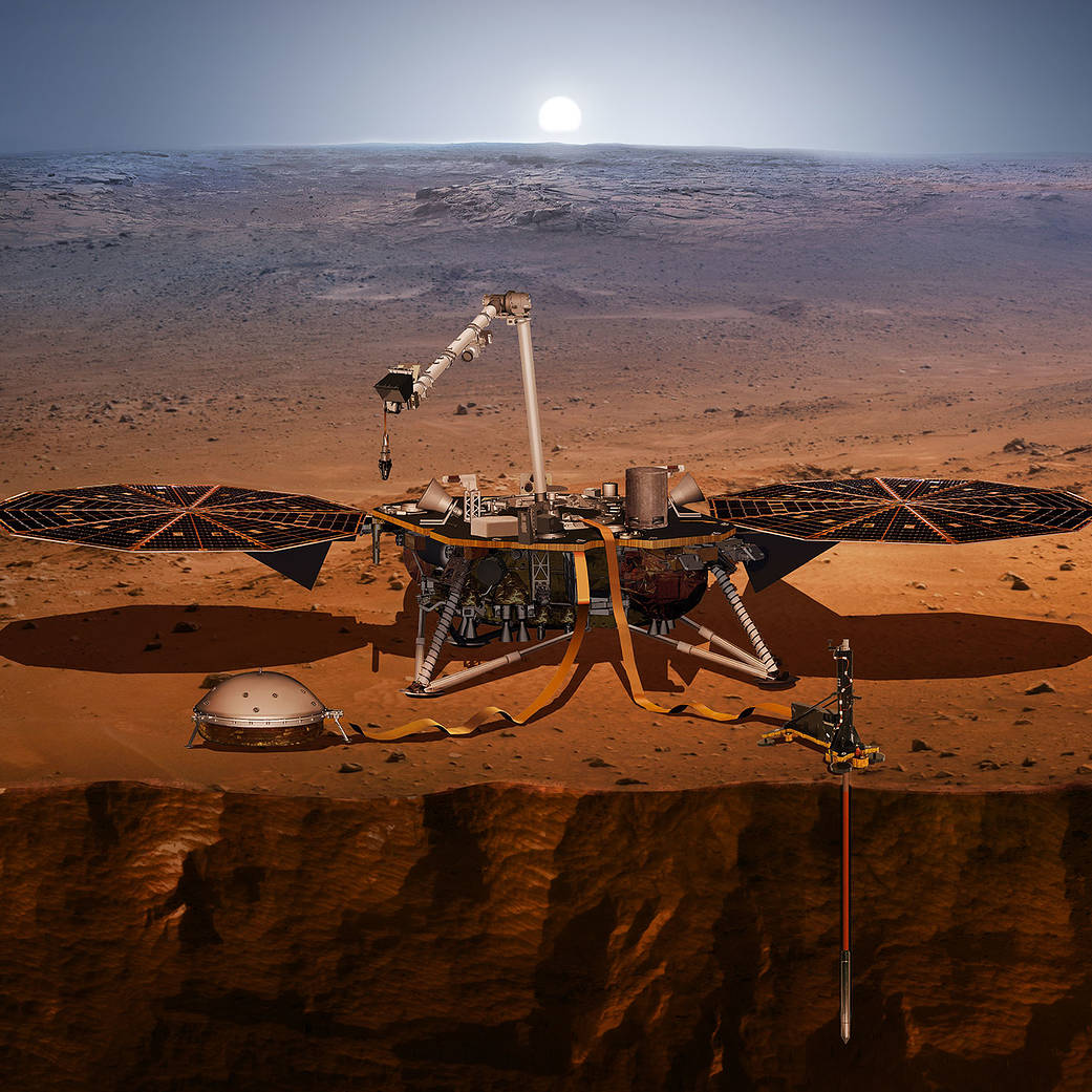 Illustration of InSight lander on Mars