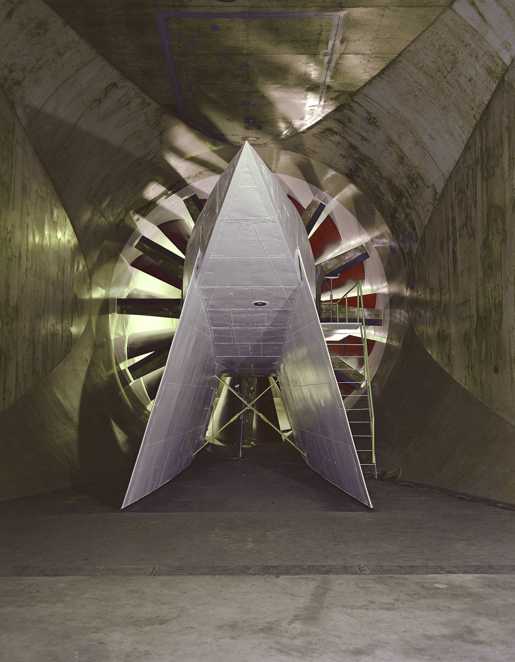 The powerful fan and motor at the heart of the Icing Research Tunnel is capable of producing continuous airspeeds up to 395 mph.