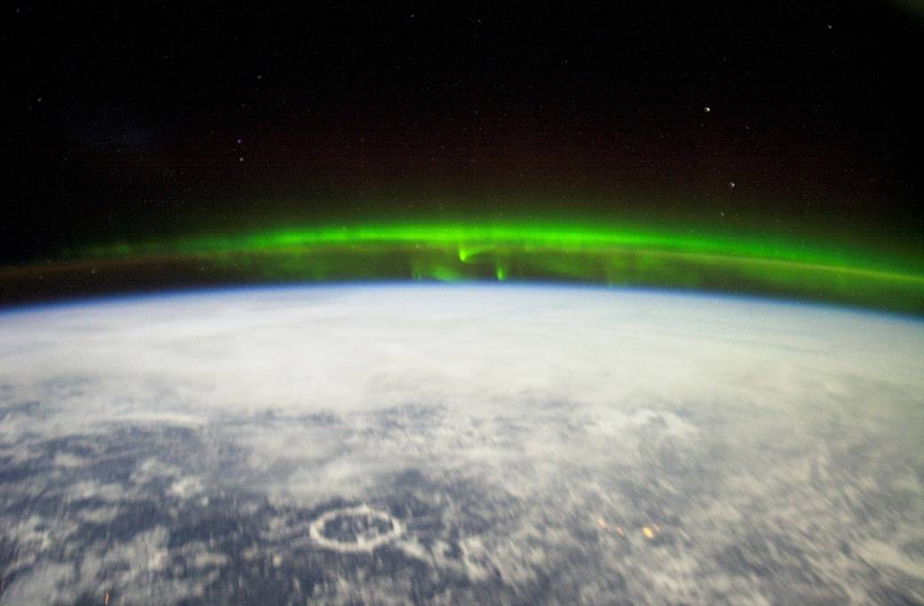 Aurora photographed from space station