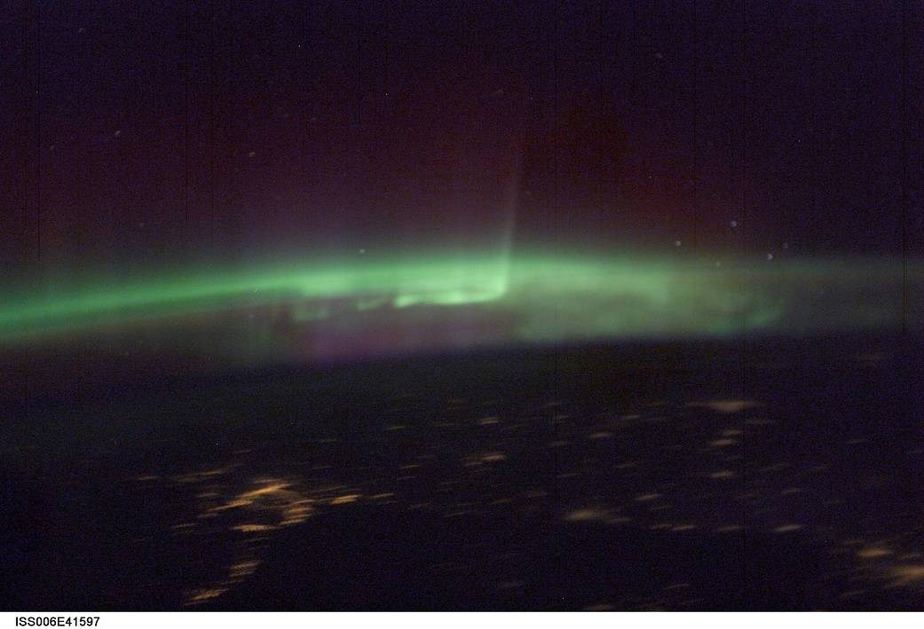 Aurora photographed from space station