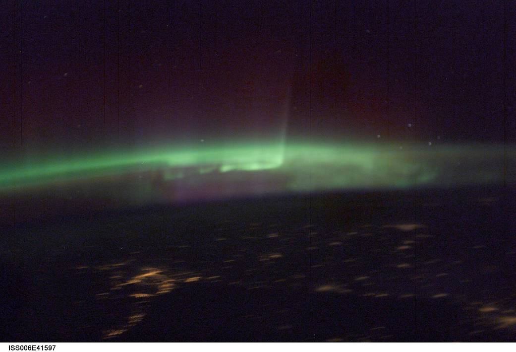 Aurora photographed from space station