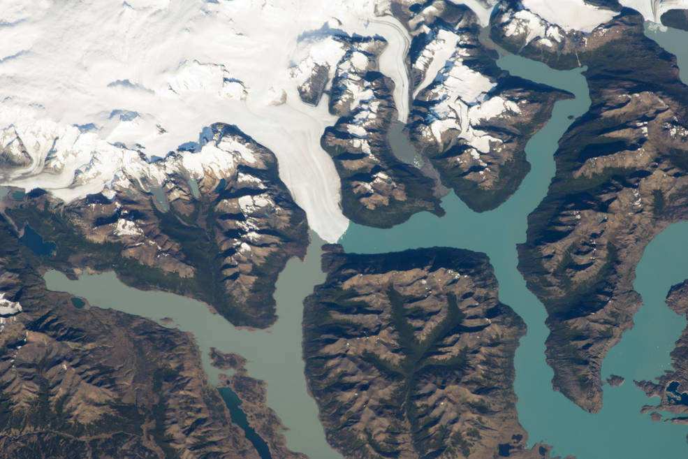 The Perito Moreno Glacier in Argentina is seen from the International Space Station on Feb. 21, 2012.