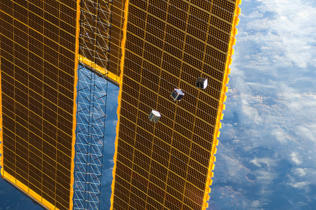 TechEdSat in front of Solar Sail