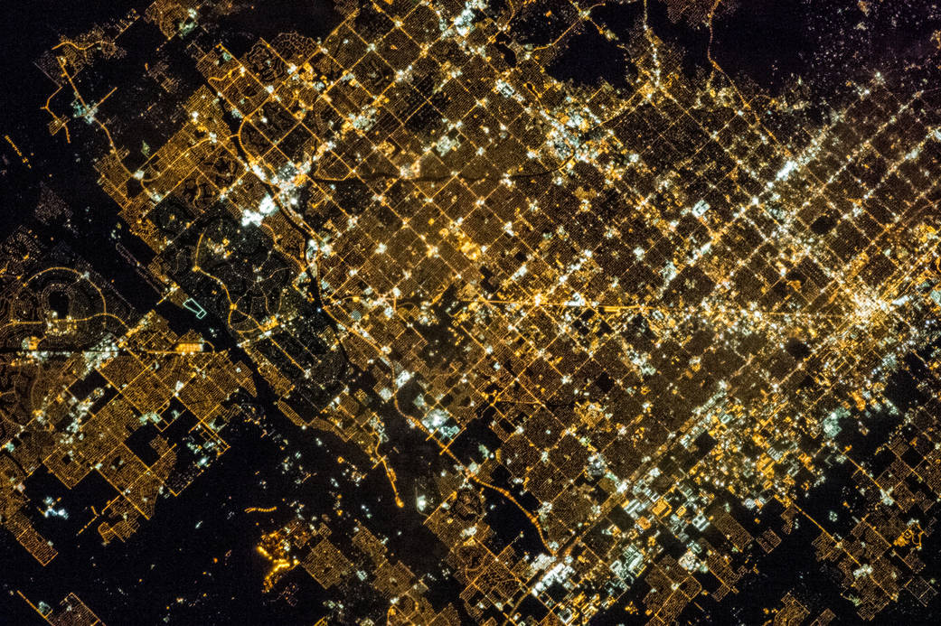 Image of Phoenix and Glendale Arizona captured by an astronaut aboard Space Station.