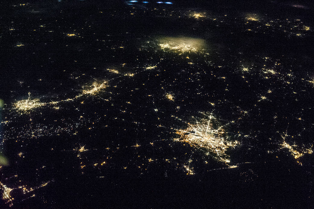 Nighttime Image of Texas Cities