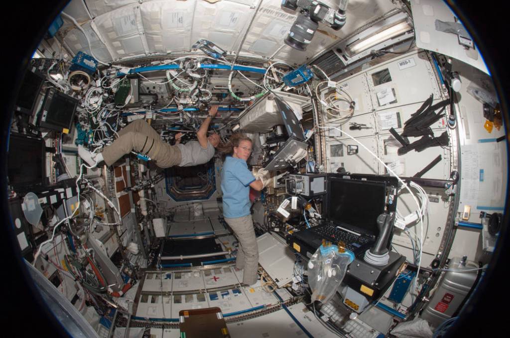 Astronauts Luca Parmitano and Karen Nyberg