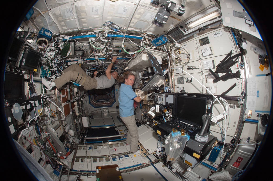 Astronauts Luca Parmitano and Karen Nyberg