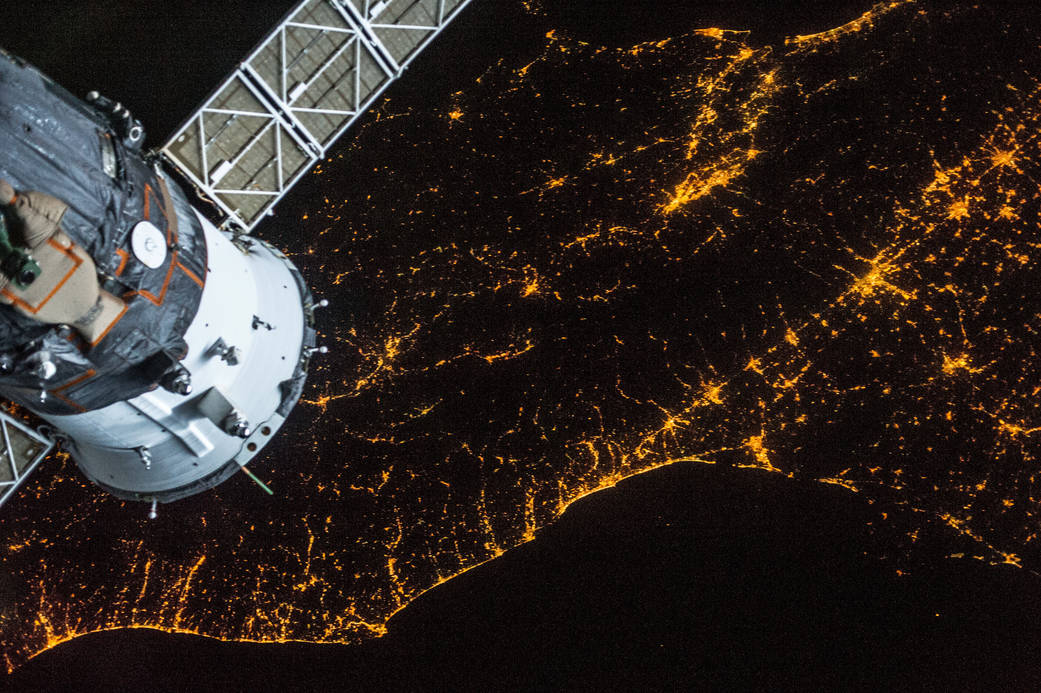 iss036e028696 -- A Russian Soyuz vehicle and northern parts of Italy