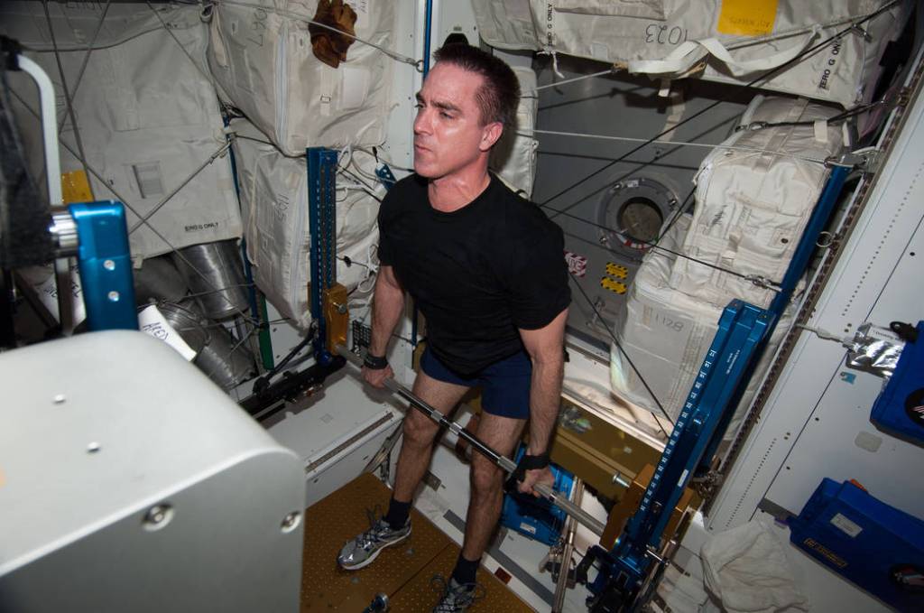 NASA Astronaut Chris Cassidy Gets a Workout