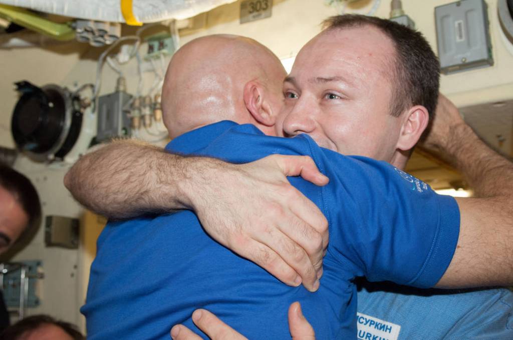 Luca Parmitano and Alexander Misurkin