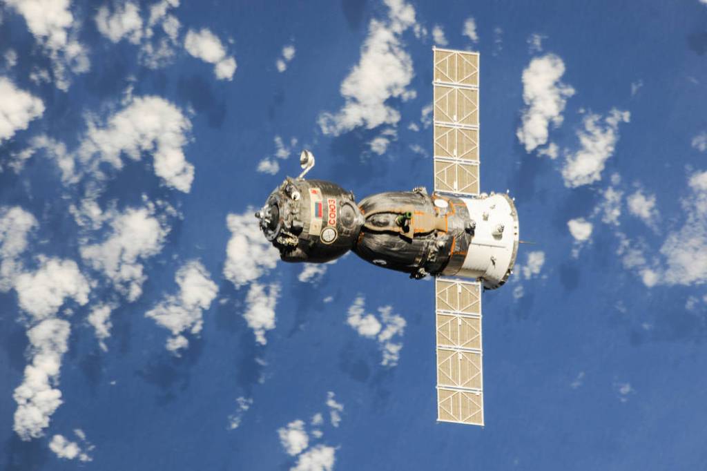 The Soyuz TMA-08M Spacecraft Departs