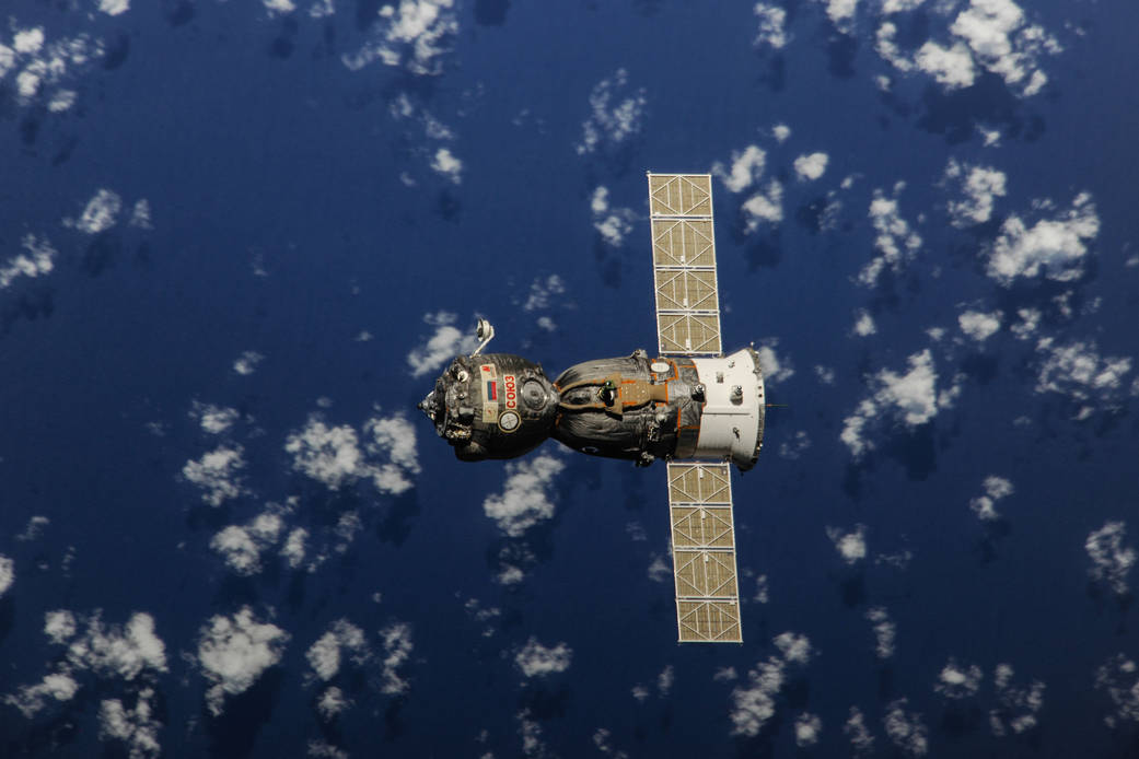 The Soyuz TMA-08M Spacecraft Departs