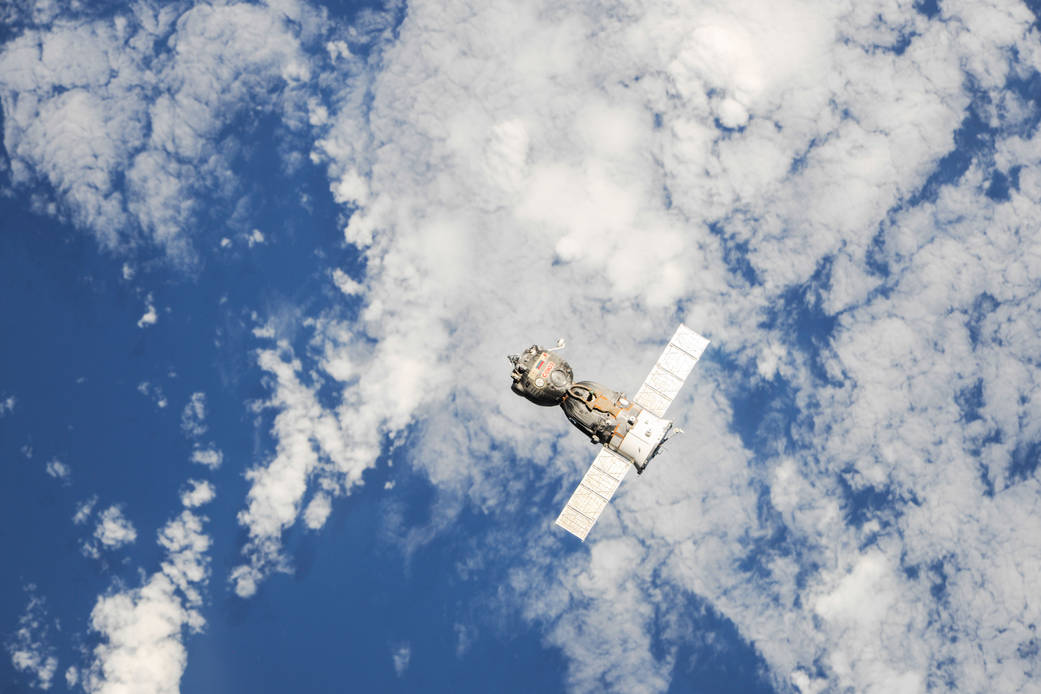 The Soyuz TMA-08M Spacecraft Departs
