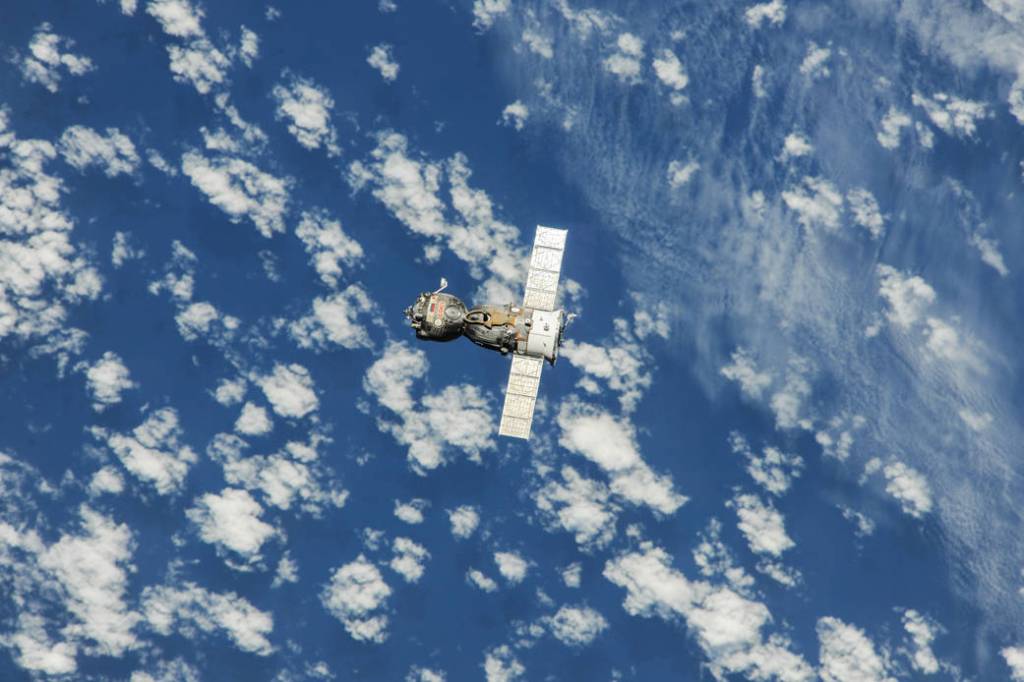 The Soyuz TMA-08M Spacecraft Departs