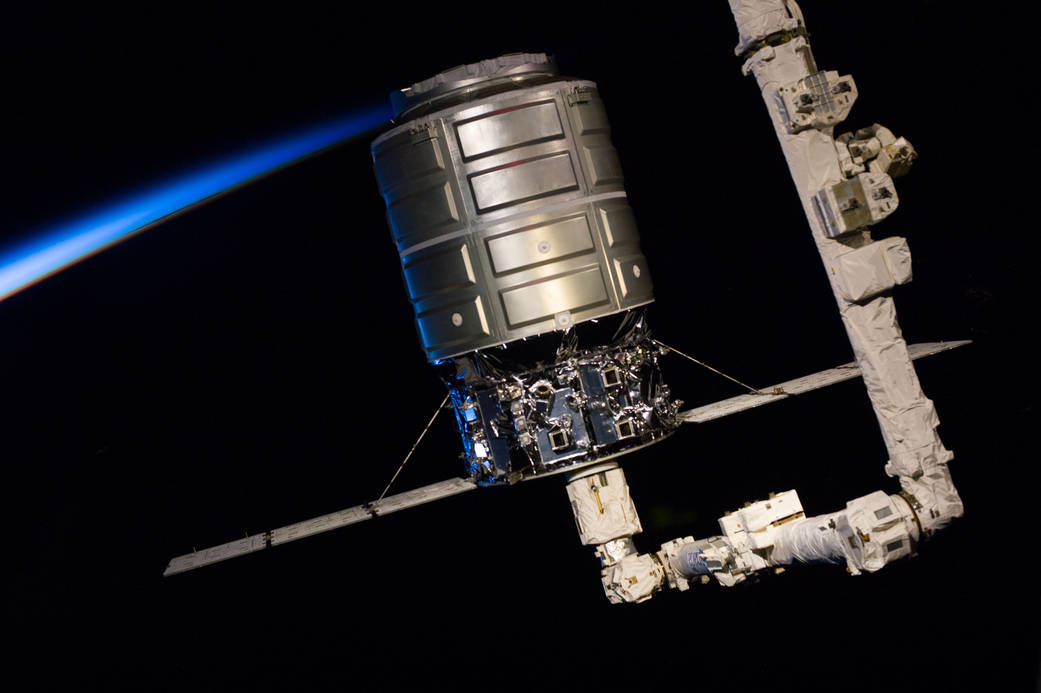 Cygnus in the grips of the Canadarm2
