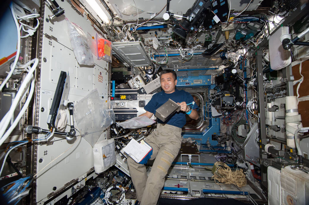 Astronaut Koichi Wakata in Destiny Lab