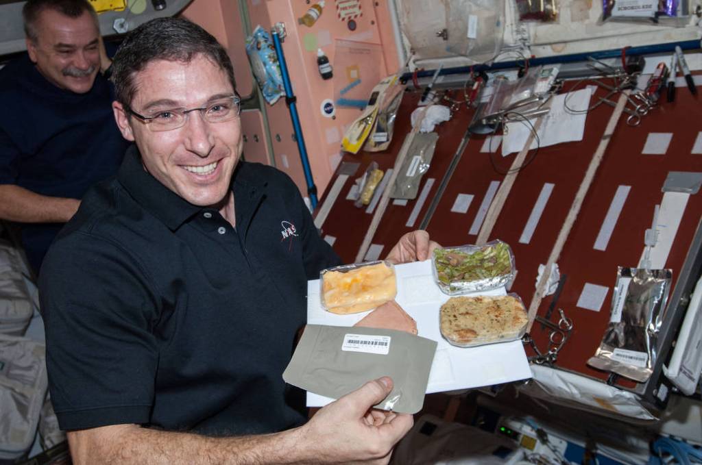 Astronaut Mike Hopkins Shows Off Thanksgiving Meal