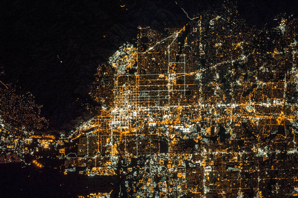 A Nighttime View of Salt Lake City, Utah