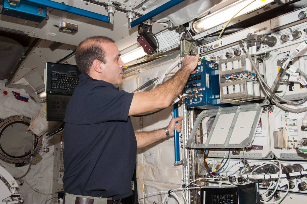 Rick Mastracchio Works on the Biorack Centrifuge