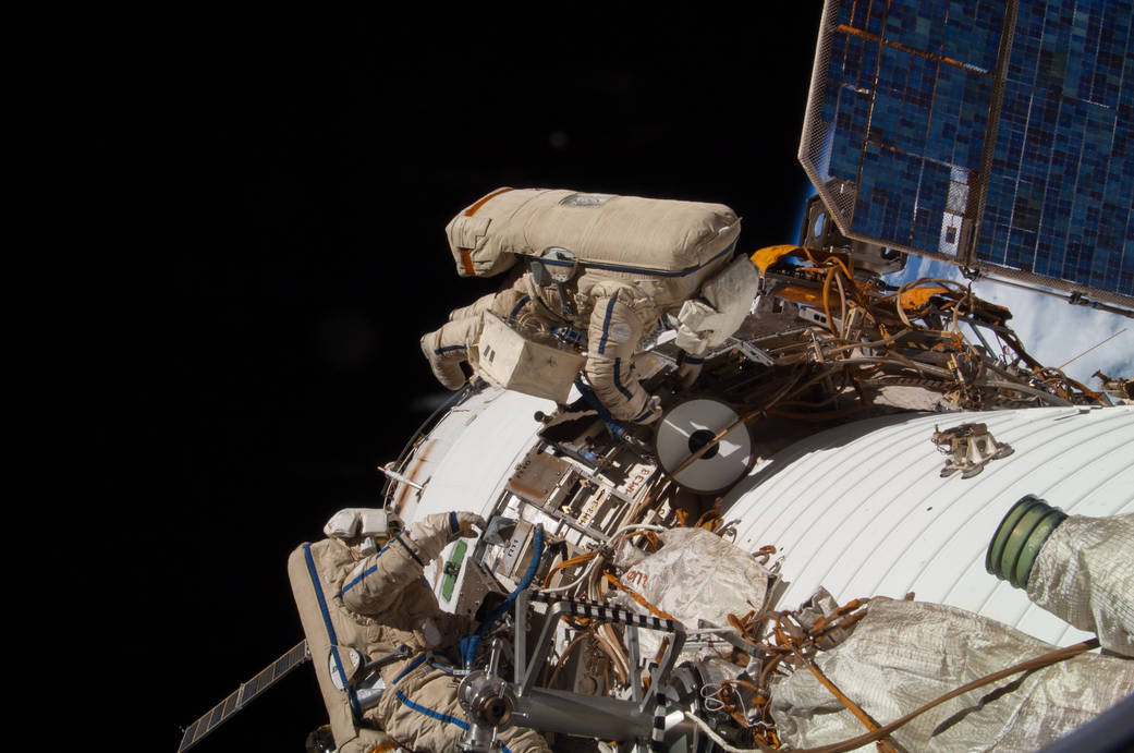 Spacewalkers Oleg Kotov and Sergey Ryazanskiy