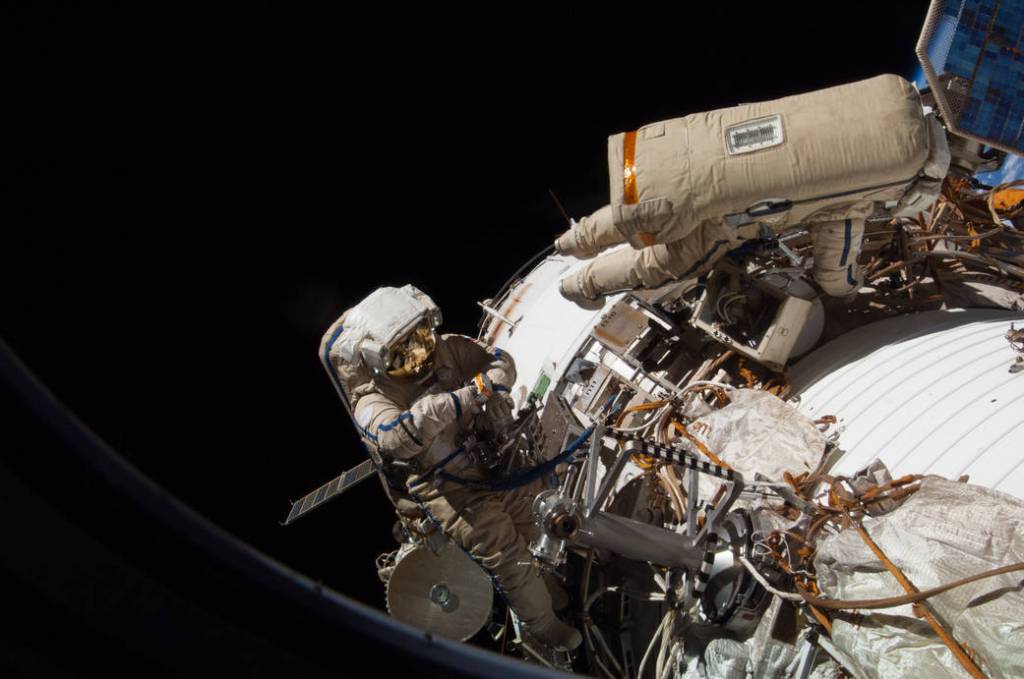 Spacewalkers Oleg Kotov and Sergey Ryazanskiy