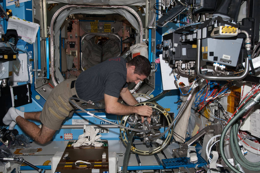 Mike Hopkins Refills the Internal Thermal Control System