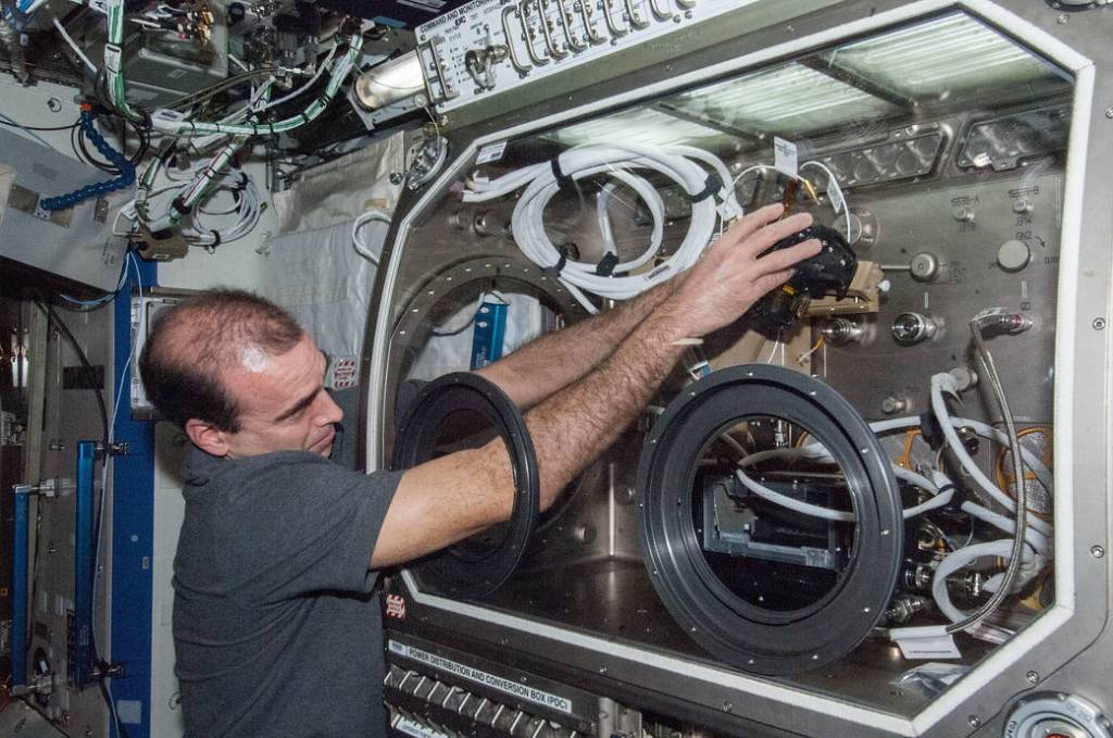 Astronaut Rick Mastracchio With BASS Experiment