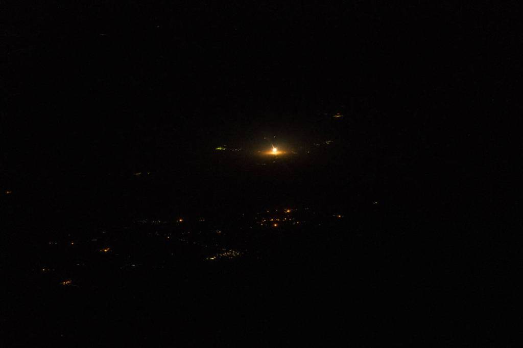 Soyuz TMA-12M Launch Seen From Space