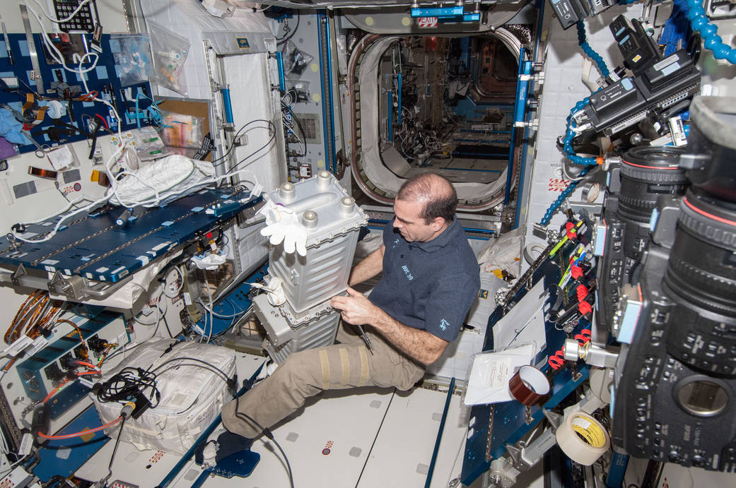 Rick Mastracchio Works on the Carbon Dioxide Removal Assembly