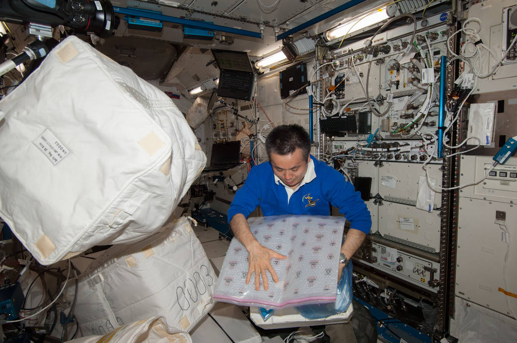 Station Commander Packs Experiment Gear