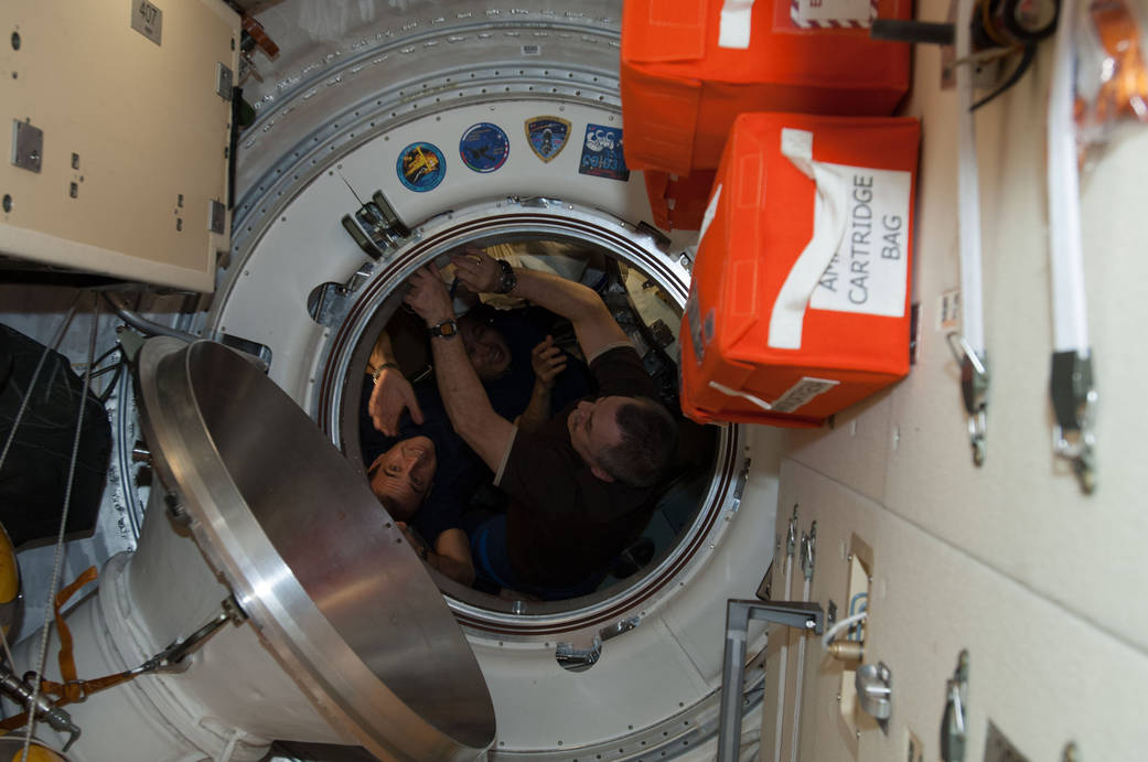 Departing Expedition 39 Trio Closes Hatch to Station