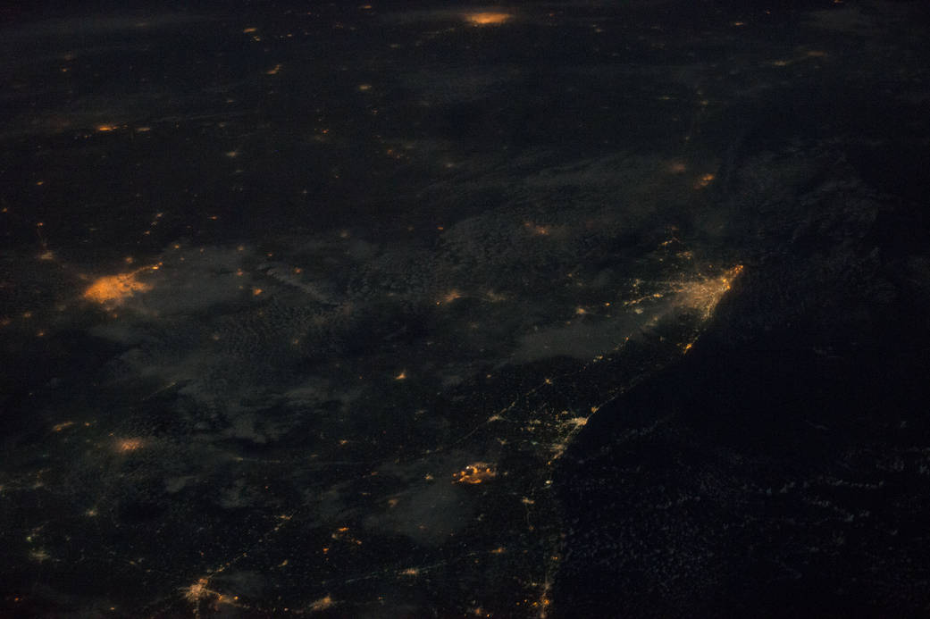 City Lights of the Coast of India and the Maldives