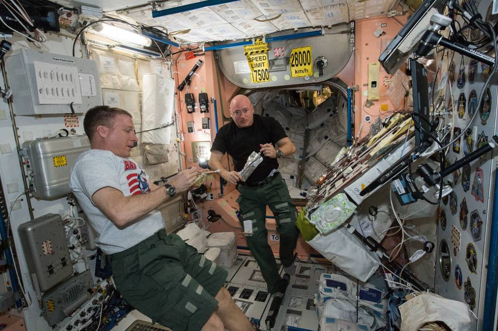 Mealtime on the International Space Station