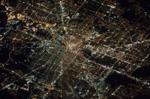 Nighttime Earth observation (Clear Lake area of Houston, Texas) taken by the Expedition 45 crew in October 2015