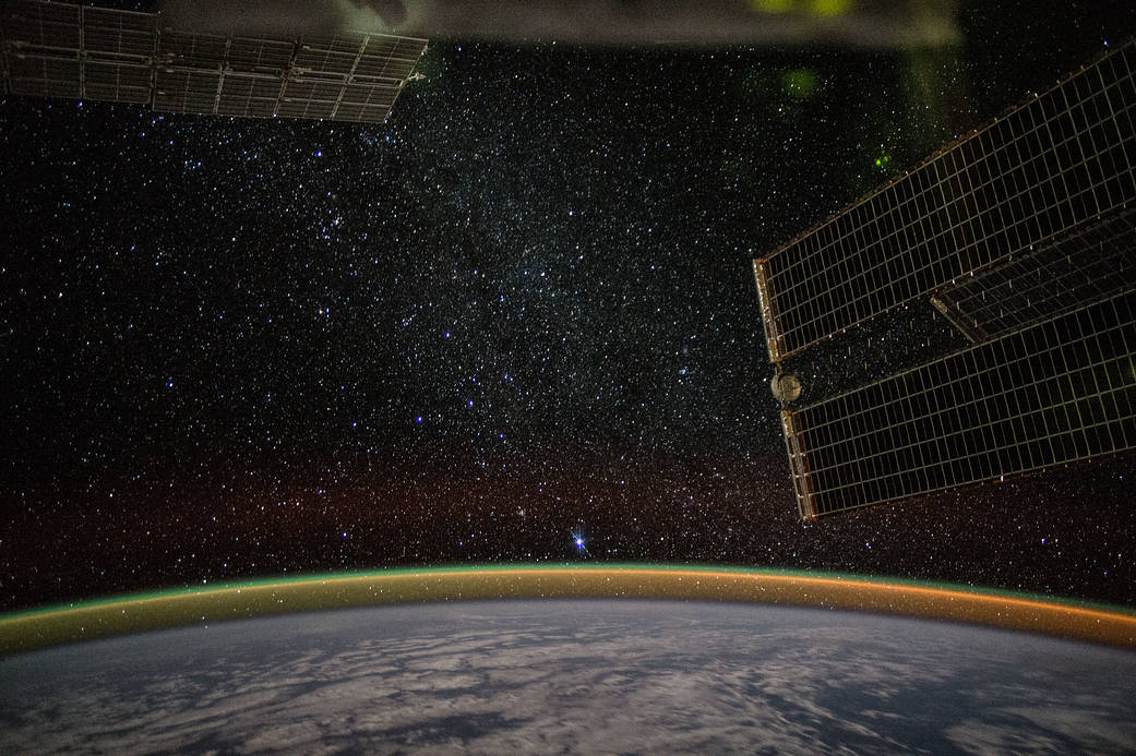 The Earth’s limb during a starry night pass