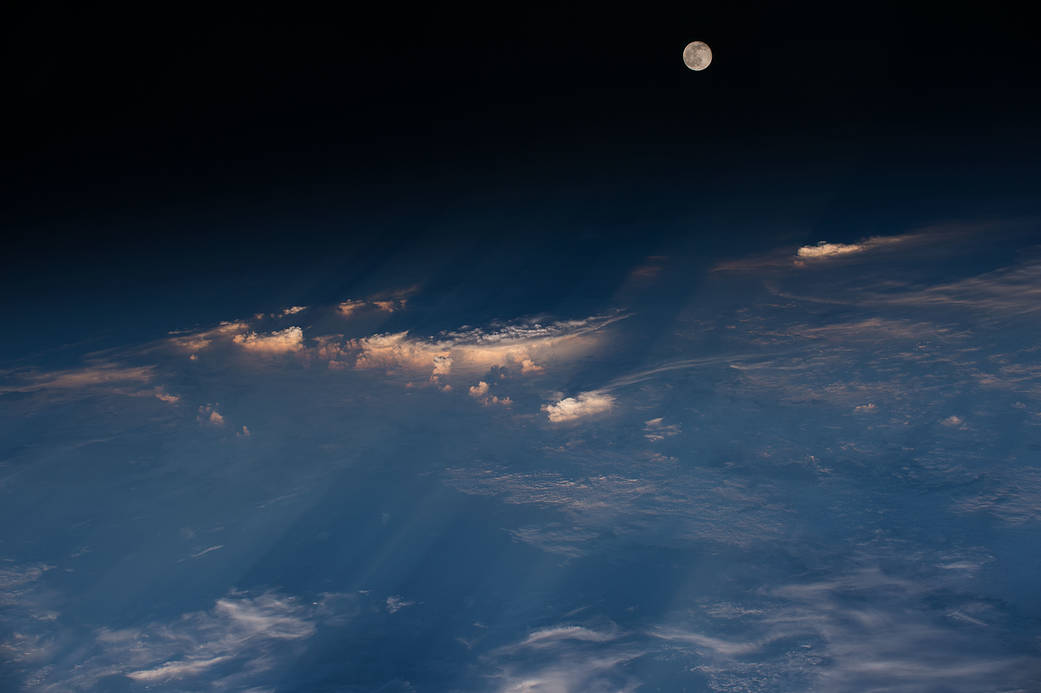 Full moon over western China from low Earth orbit