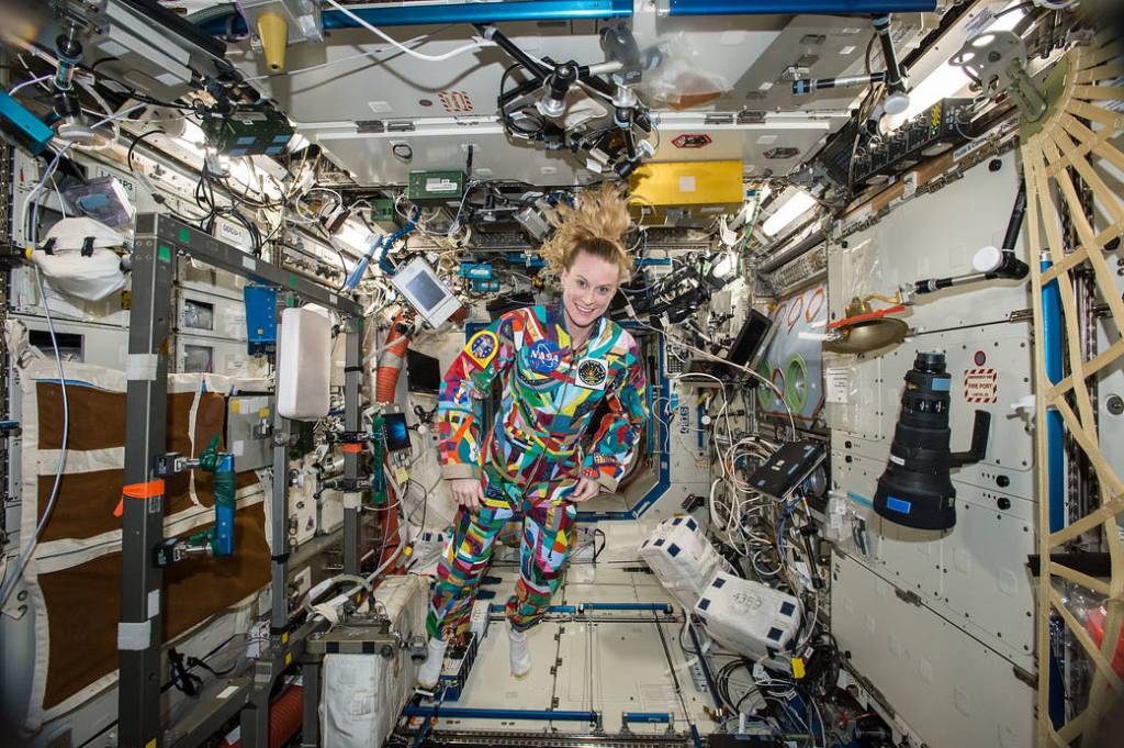Astronaut Kate Rubins Wears a Hand-Painted Spacesuit