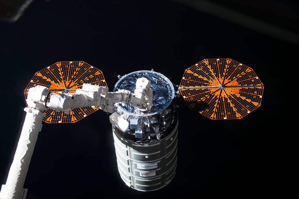 Cygnus is Captured by the Canadarm2