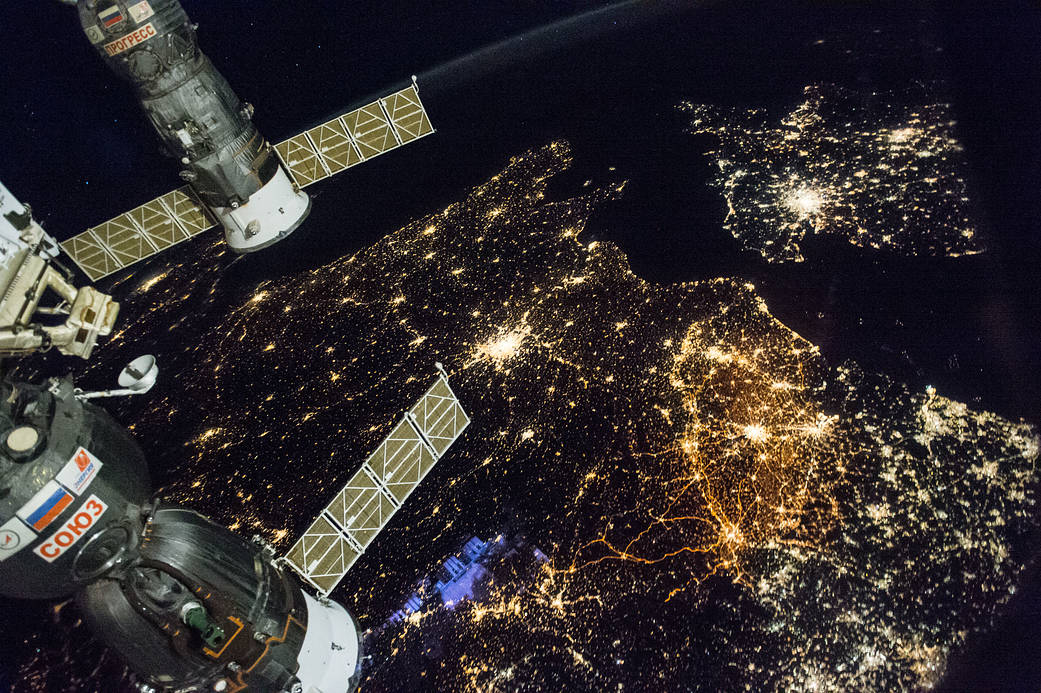 Nighttime View of Western Europe