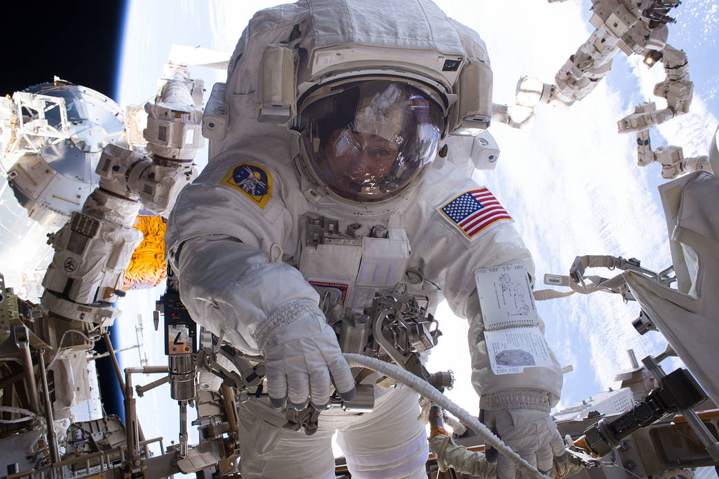 Astronaut Peggy Whitson During a Spacewalk