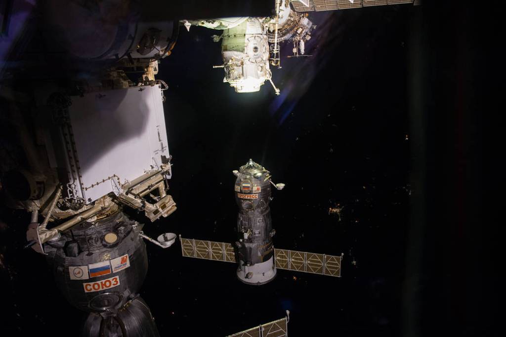 The Progress 64 Cargo Ship Undocks