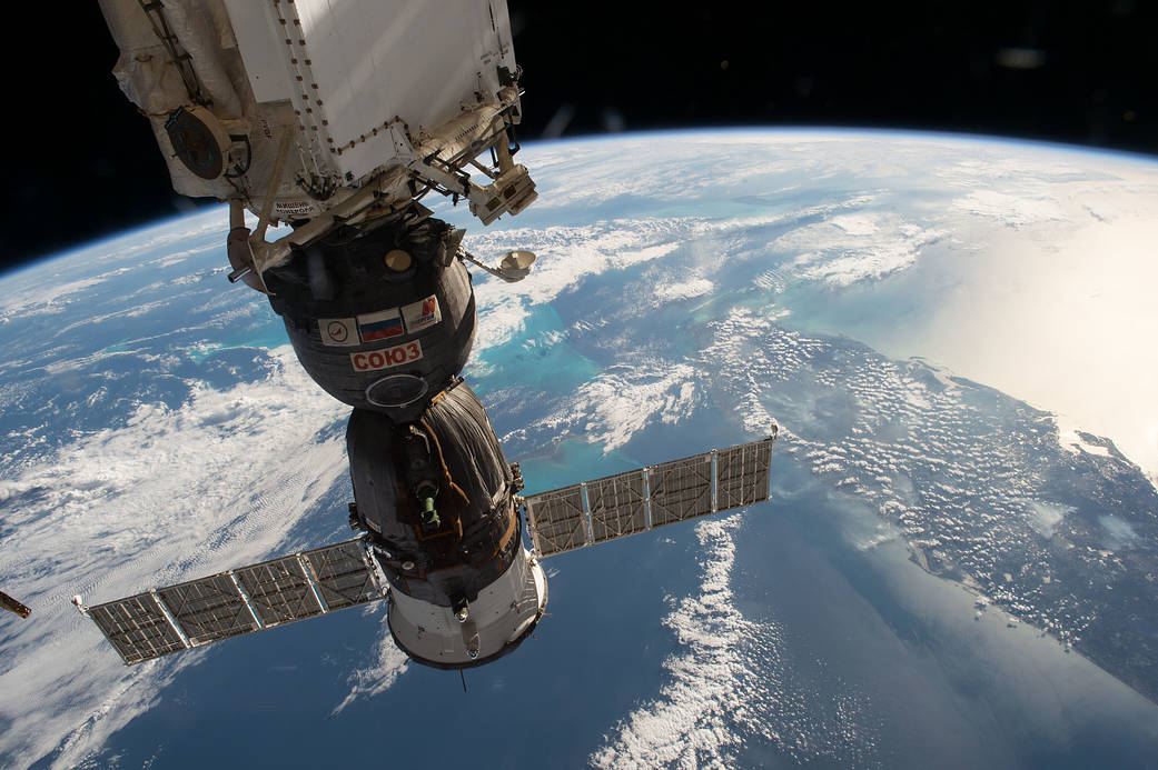 Docked Soyuz Over Gulf of Mexico and Florida