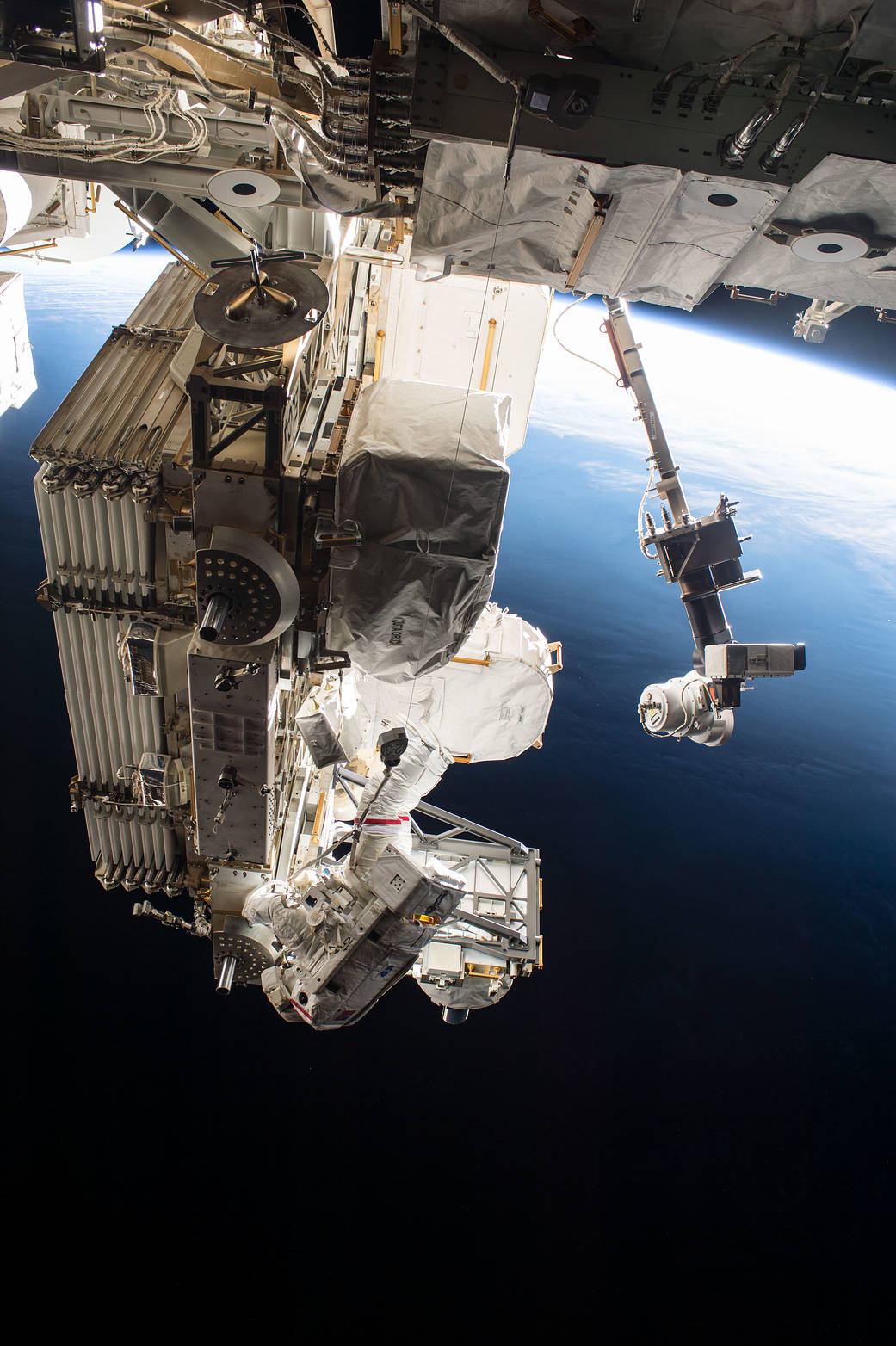 NASA astronauts Peggy Whitson and Jack Fischer completed a four-hour spacewalk on May 12, 2017.