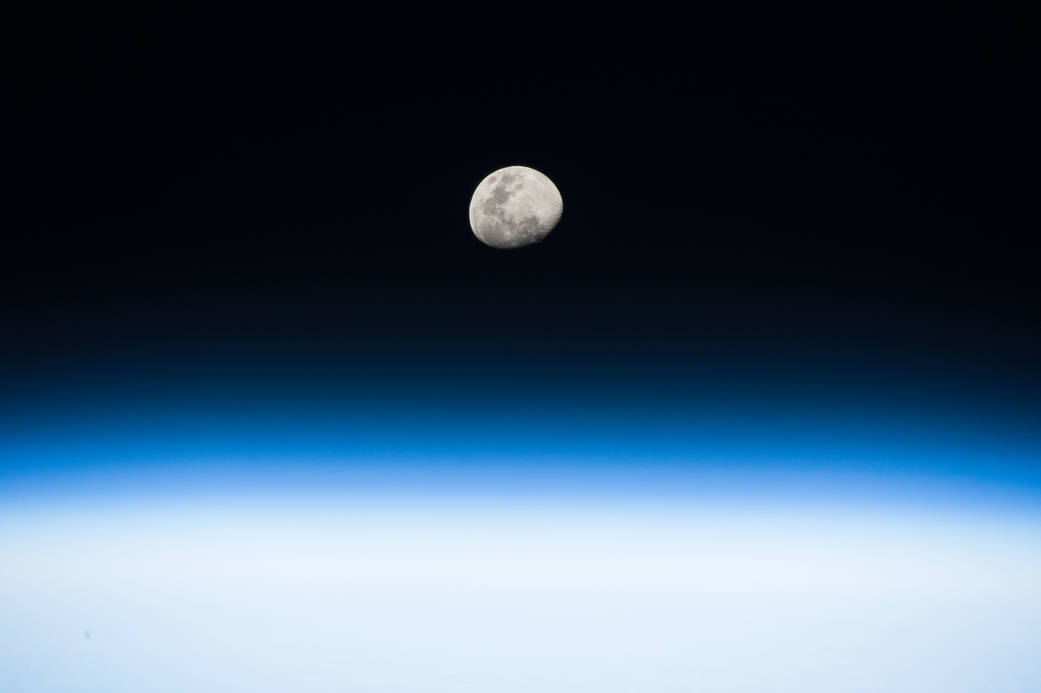 Moonrise with Earth's horizon below