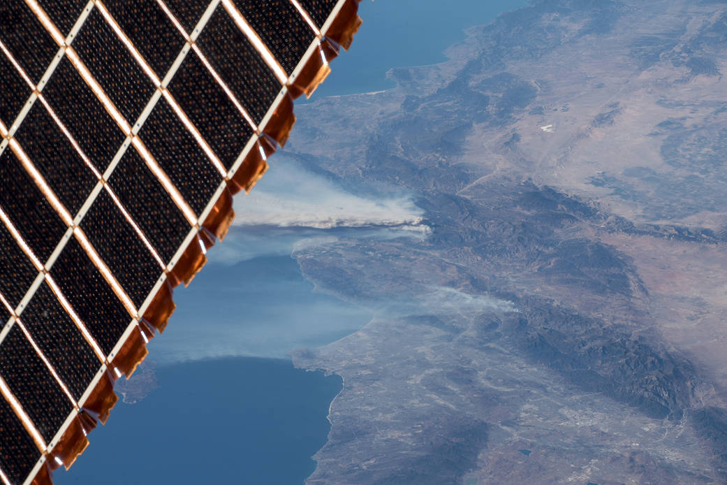 Space station view of wildfires