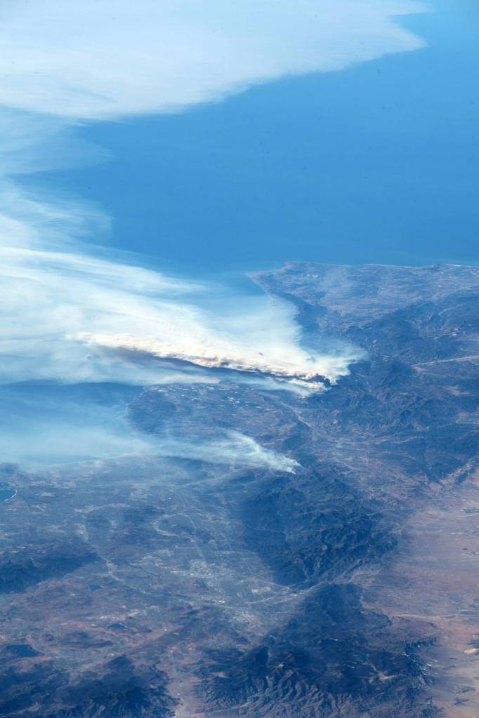 Space Station View of California Wildfires