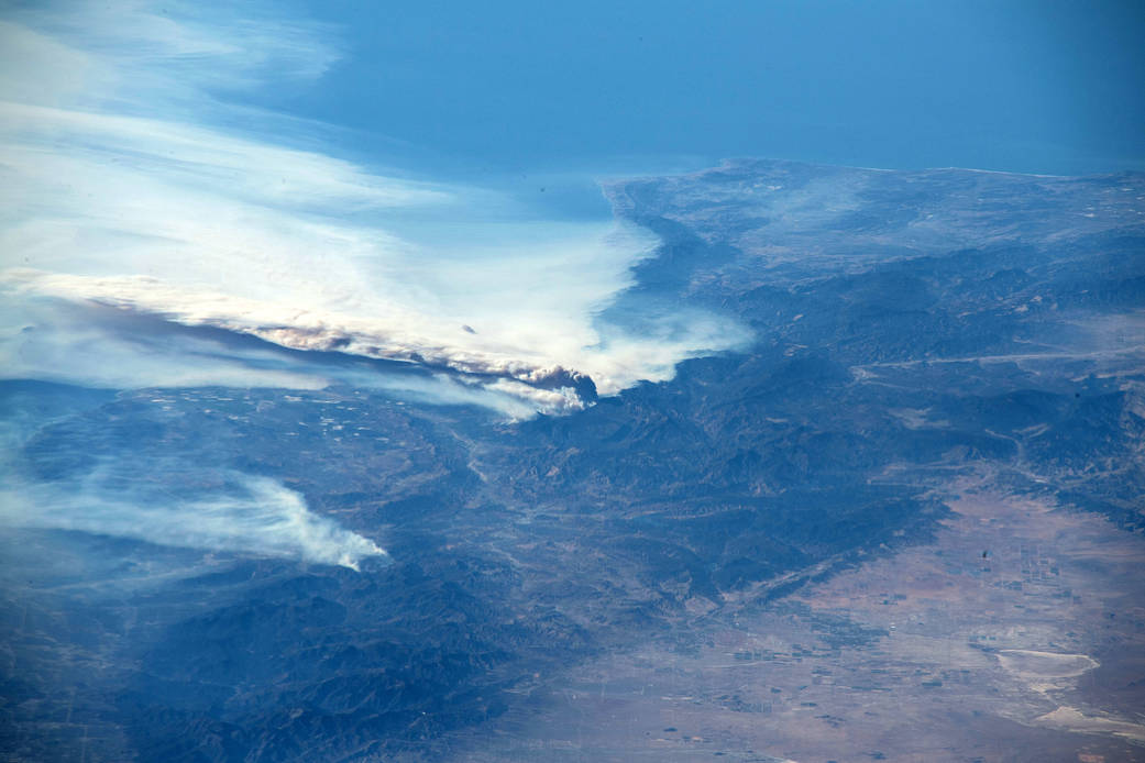 Space station view of wildfires