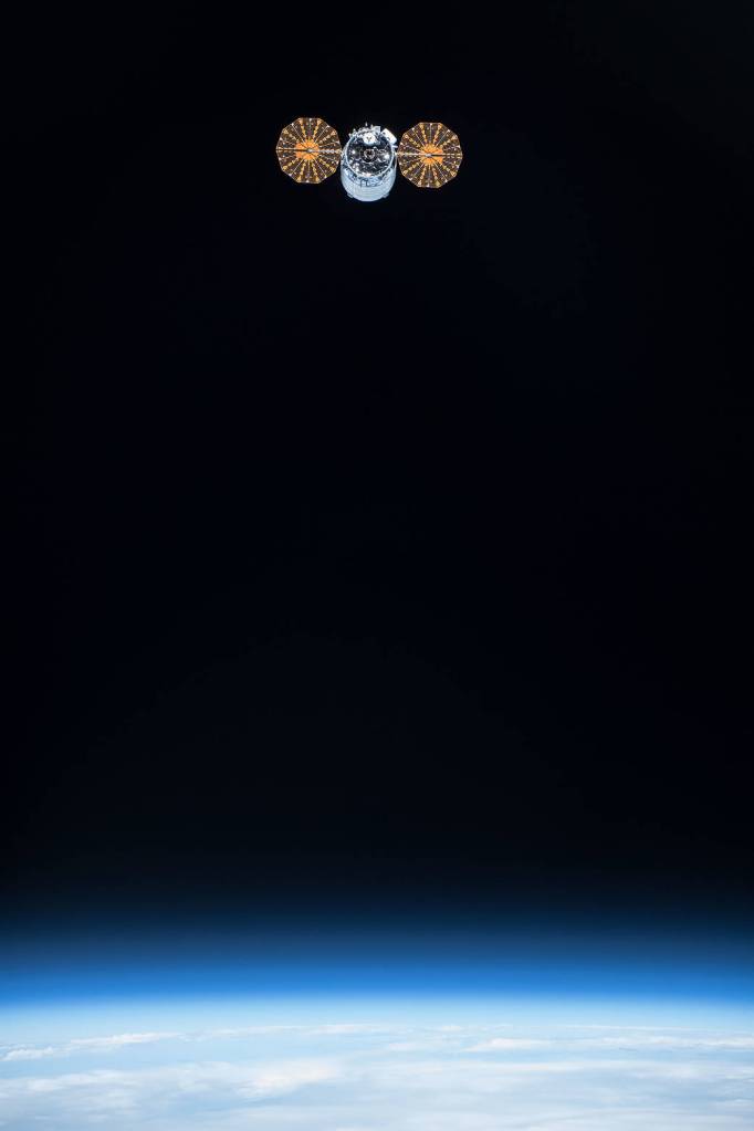 The Cygnus spacecraft with its UltraFlex solar arrays