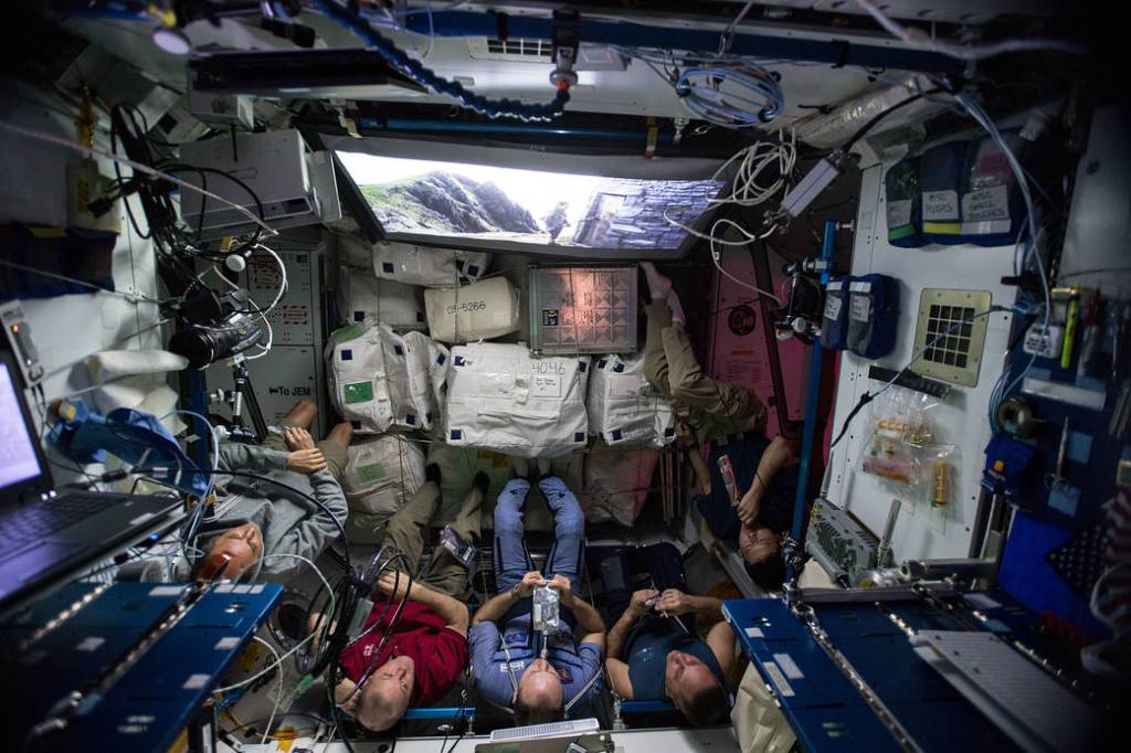 The Expedition 54 Crew Watches Star Wars: The Last Jedi